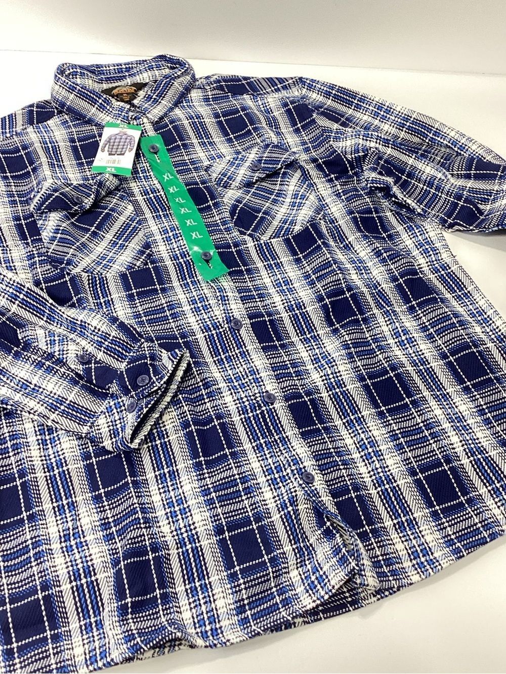 Pacific Trail Men's Blue Plaid Button-Up Shirt Shacket XL NWT Cotton
